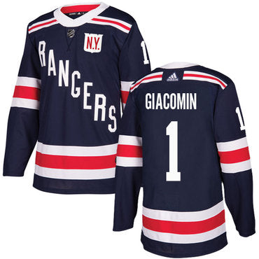 Adidas Rangers 1 Eddie Giacomin Navy Blue Authentic 2018 Winter Classic Stitched Nhl Jersey