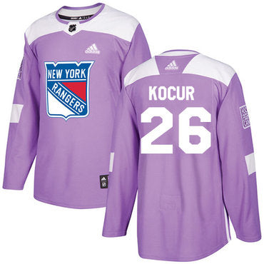 Adidas Rangers 26 Joe Kocur Purple Authentic Fights Cancer Stitched Nhl Jersey