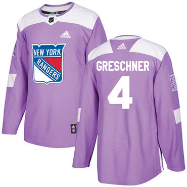 Adidas Rangers 4 Ron Greschner Purple Authentic Fights Cancer Stitched Nhl Jersey
