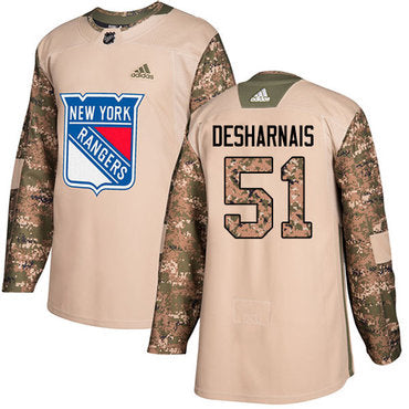Adidas Rangers 51 David Desharnais Camo Authentic 2017 Veterans Day Stitched Nhl Jersey