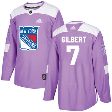 Adidas Rangers 7 Rod Gilbert Purple Authentic Fights Cancer Stitched Nhl Jersey