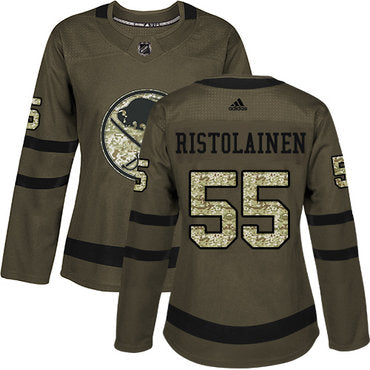 Adidas Sabres 55 Rasmus Ristolainen Green Salute To Service Womens Stitched Nhl Jersey