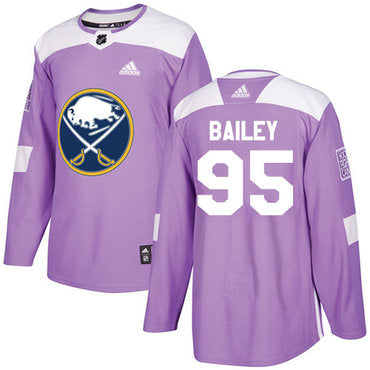 Adidas Sabres 95 Justin Bailey Purple Authentic Fights Cancer Stitched Nhl Jersey