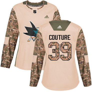 Adidas San Jose Sharks 39 Logan Couture Camo Authentic 2017 Veterans Day Womens Stitched Nhl Jersey
