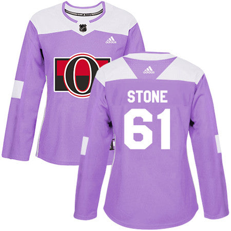 Adidas Senators 61 Mark Stone Purple Authentic Fights Cancer Womens Stitched Nhl Jersey