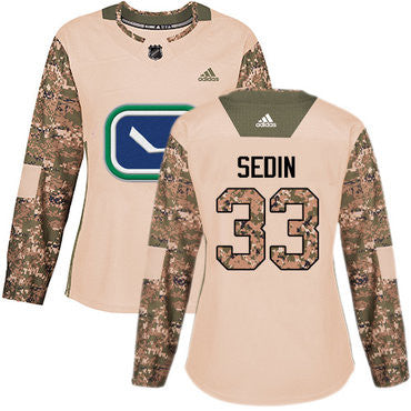 Adidas Vancouver Canucks 33 Henrik Sedin Camo Authentic 2017 Veterans Day Womens Stitched Nhl Jersey