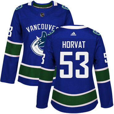 Adidas Vancouver Canucks 53 Bo Horvat Blue Home Authentic Womens Stitched Nhl Jersey