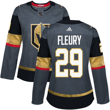 Adidas Vegas Golden Golden Knights 29 Marc andre Fleury Grey Home Authentic Womens Stitched Nhl Jersey