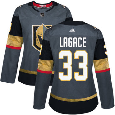 Adidas Vegas Golden Golden Knights 33 Maxime Lagace Grey Home Authentic Womens Stitched Nhl Jersey