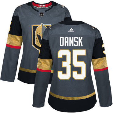 Adidas Vegas Golden Golden Knights 35 Oscar Dansk Grey Home Authentic Womens Stitched Nhl Jersey