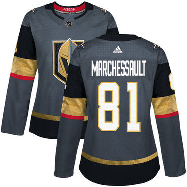 Adidas Vegas Golden Golden Knights 81 Jonathan Marchessault Grey Home Authentic Womens Stitched Nhl Jersey