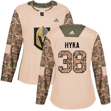 Adidas Vegas Golden Knights 38 Tomas Hyka Camo Authentic 2017 Veterans Day Womens Stitched Nhl Jersey