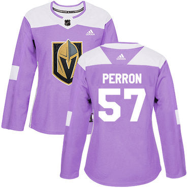 Adidas Vegas Golden Knights 57 David Perron Purple Authentic Fights Cancer Womens Stitched Nhl Jersey