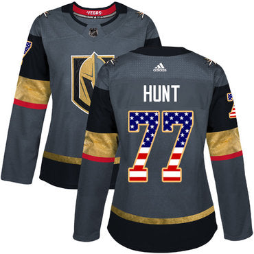 Adidas Vegas Golden Knights 77 Brad Hunt Grey Home Authentic Usa Flag Womens Stitched Nhl Jersey