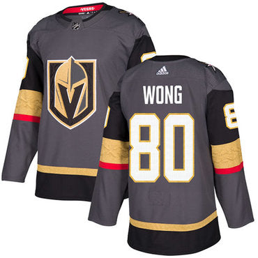 Adidas Vegas Golden Knights 80 Tyler Wong Grey Home Authentic Stitched Nhl Jersey