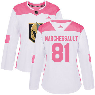 Adidas Vegas Golden Knights 81 Jonathan Marchessault White Pink Authentic Fashion Womens Stitched Nhl Jersey