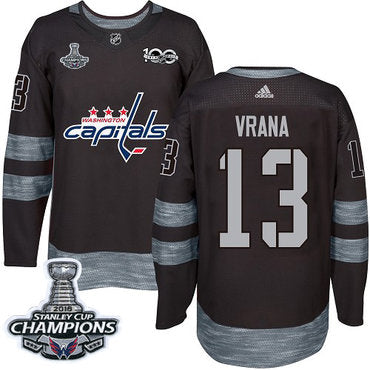 Adidas Washington Capitals 13 Jakub Vrana Black 1917 2017 100th Anniversary Stanley Cup Final Champions Stitched Nhl Jersey