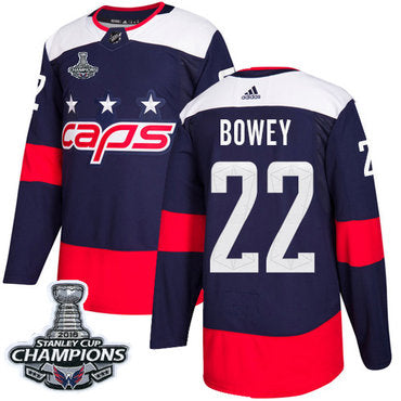 Adidas Washington Capitals 22 Madison Bowey Navy Authentic 2018 Stadium Series Stanley Cup Final Champions Stitched Nhl Jersey