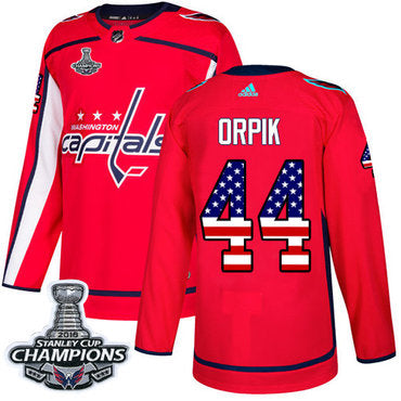 Adidas Washington Capitals 44 Brooks Orpik Red Home Authentic Usa Flag Stanley Cup Final Champions Stitched Nhl Jersey