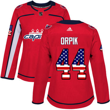 Adidas Washington Capitals 44 Brooks Orpik Red Home Authentic Usa Flag Womens Stitched Nhl Jersey