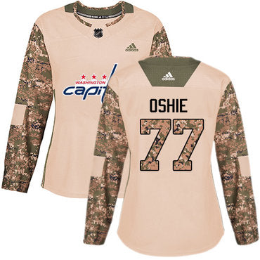 Adidas Washington Capitals 77 Tj Oshie Camo Authentic 2017 Veterans Day Womens Stitched Nhl Jersey