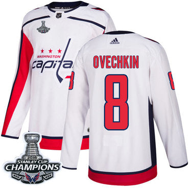 Adidas Washington Capitals 8 Alex Ovechkin White Road Authentic Stanley Cup Final Champions Stitched Nhl Jersey