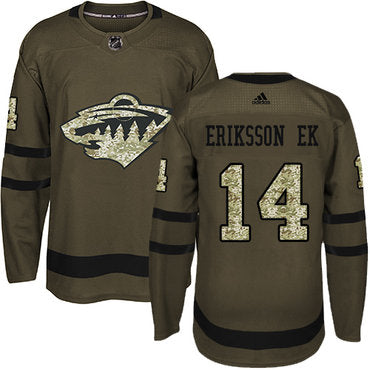 Adidas Wild 14 Joel Eriksson Ek Green Salute To Service Stitched Nhl Jersey