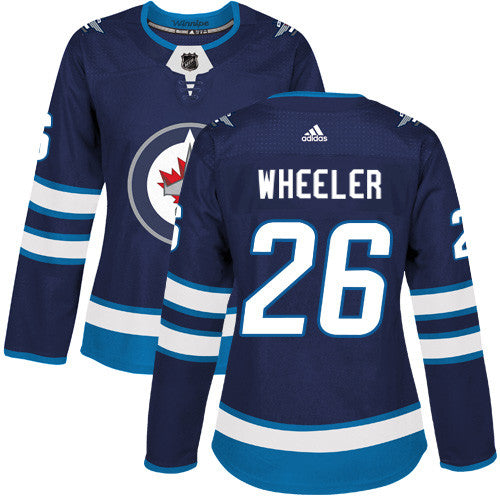 Adidas Winnipeg Jets 26 Blake Wheeler Navy Blue Home Authentic Womens Stitched Nhl Jersey