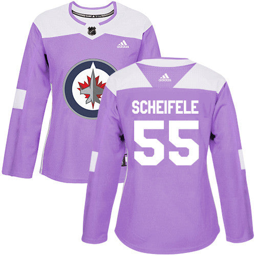 Adidas Winnipeg Jets 55 Mark Scheifele Purple Authentic Fights Cancer Womens Stitched Nhl Jersey