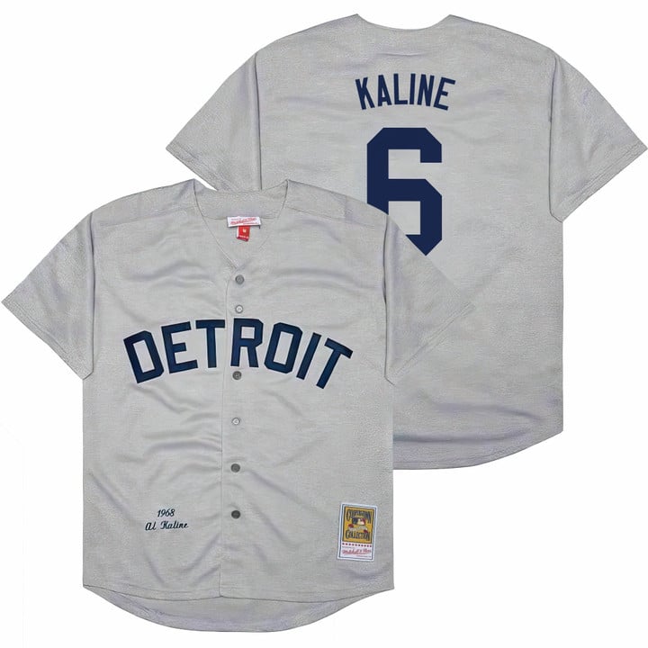 Al Kaline Jersey #6 Detroit Tigers Throwback Cooperstown Stitched Gray