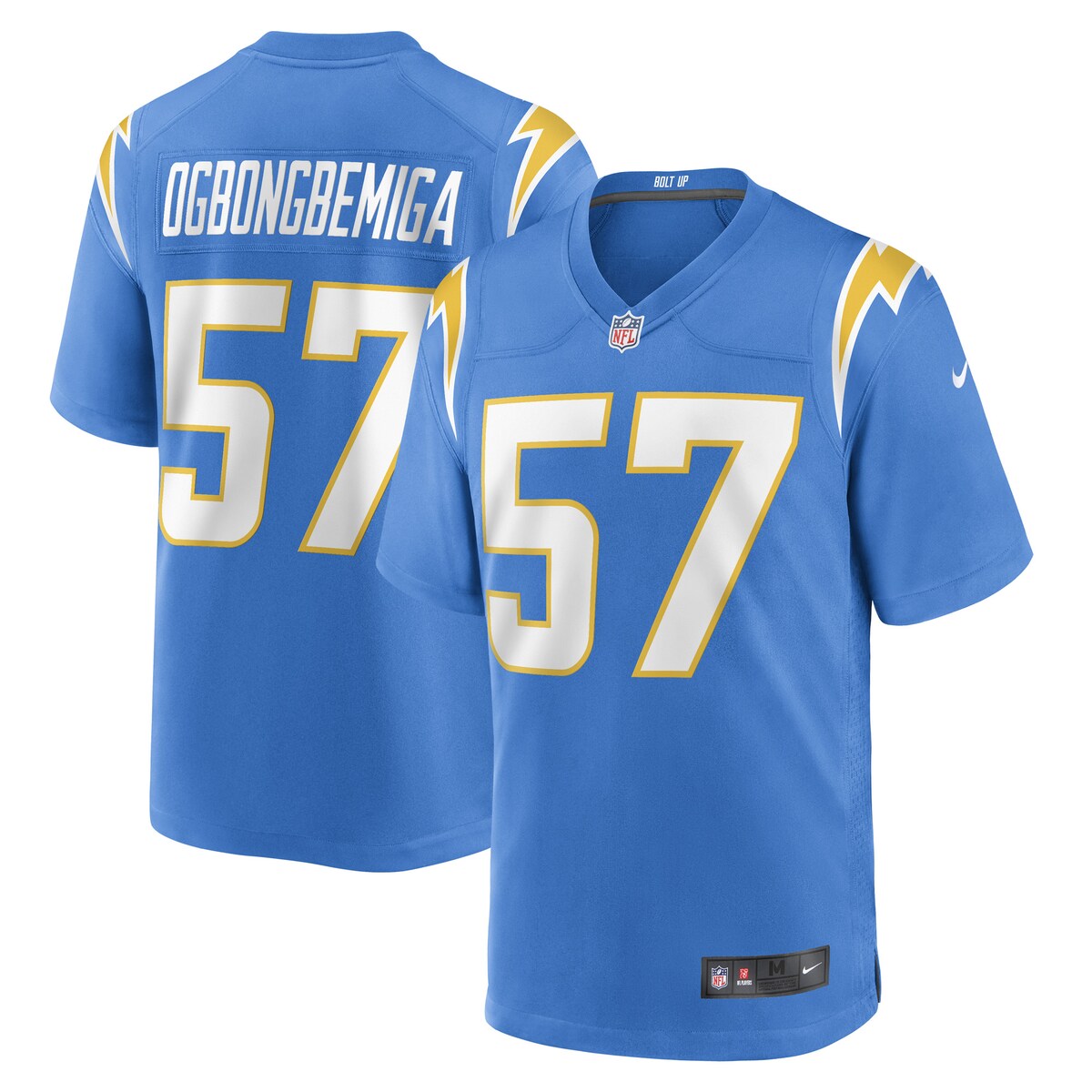 Amen Ogbongbemiga Los Angeles Chargers Nike Game Player Jersey Powder Blue