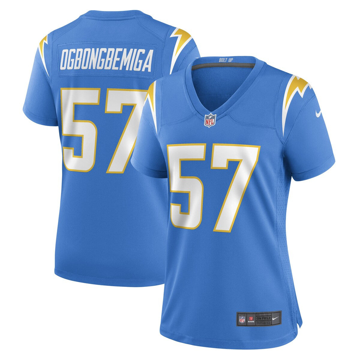 Amen Ogbongbemiga Los Angeles Chargers Nike Womens Game Player Jersey Powder Blue