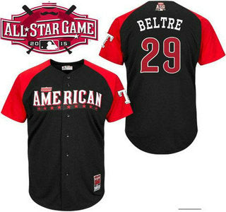American League Texas Rangers 29 Adrian Beltre Black 2015 All star Game Player Jersey