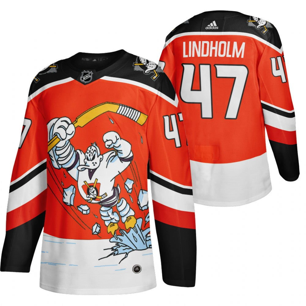 Anaheim Ducks 47 Hampus Lindholm Red Mens Adidas 2020 21 Reverse Retro Alternate Nhl Jersey