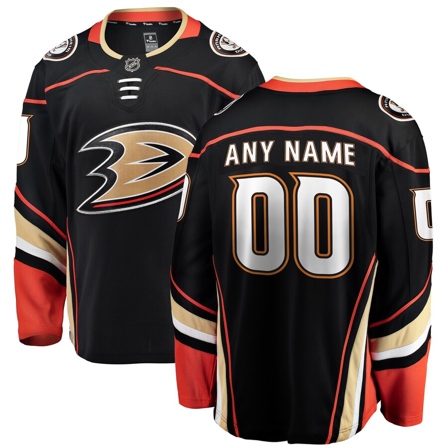 Anaheim Ducks Fanatics Branded Youth Home Breakaway Custom Jersey Black