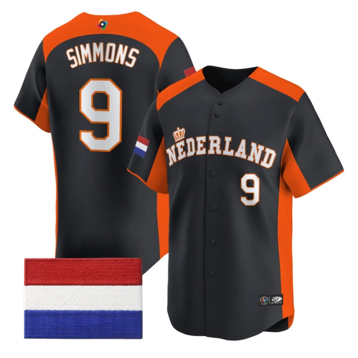 Andrelton Simmons Jersey #9 Team Netherlands 2026 World Baseball