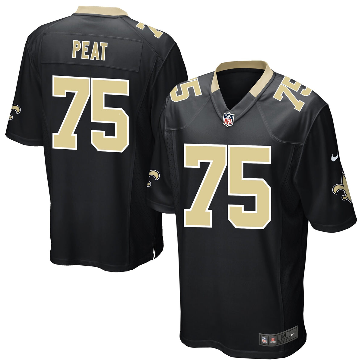 Andrus Peat New Orleans Saints Nike Game Player Jersey Black