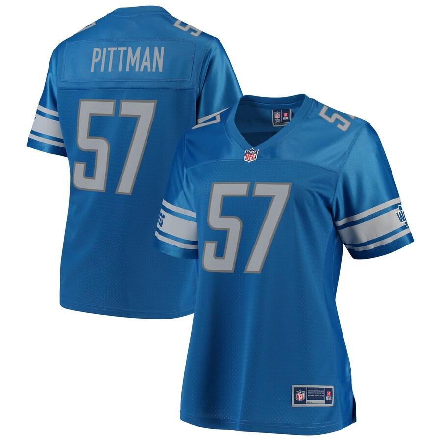Anthony Pittman Detroit Lions Nfl Pro Line Womens Team Player Jersey Blue