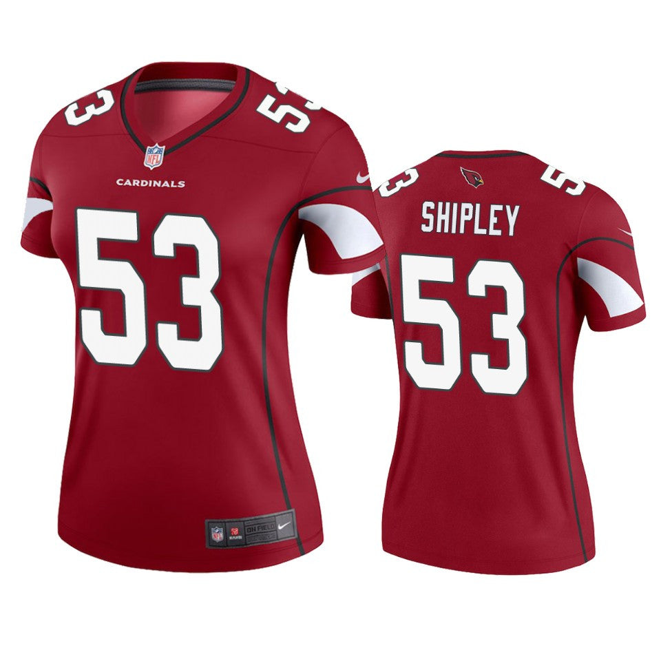 Arizona Cardinals 53 A Q Shipley Cardinal Legend Jersey Womens