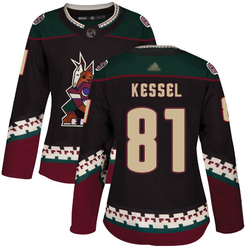 Arizona Coyotes 81 Phil Kessel Black Alternate Authentic Womens Stitched Hockey Jersey