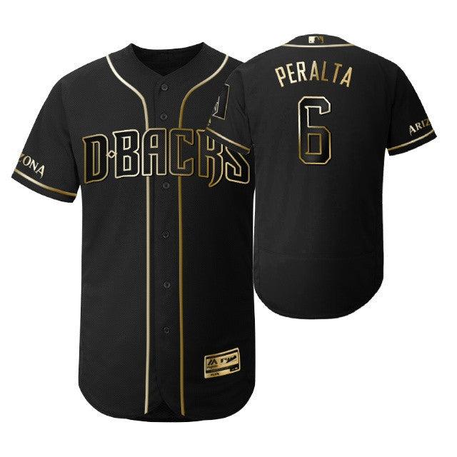 Arizona Diamondbacks 6 David Peralta Mlb 2019 Golden Brandedition Black Jersey Gift For Diamondbacks Fans