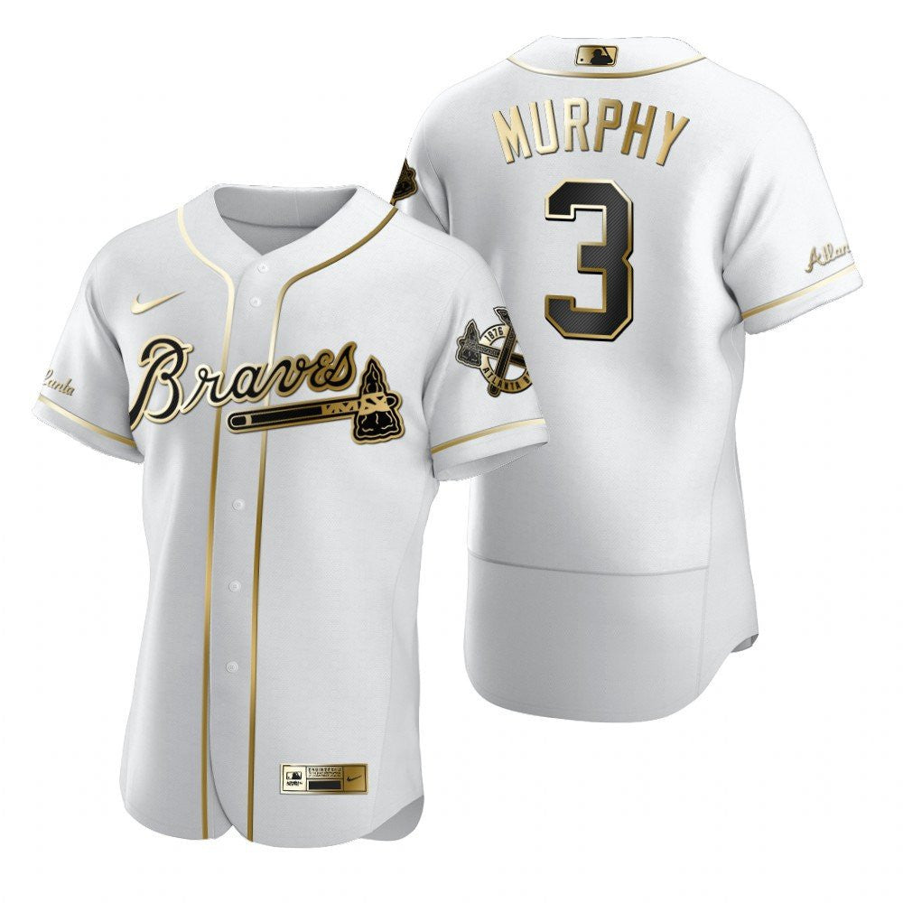 Atlanta Braves 3 Dale Murphy Mlb Golden Brandedition White Jersey Gift For Braves Fans