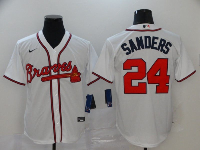 Atlanta Braves Deion Sanders 24 2020 Mlb White Jersey
