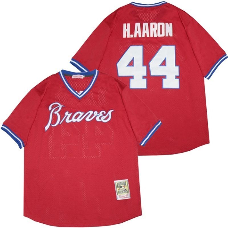 Atlanta Braves Hank Aaron 44 2020 Mlb Red Jersey