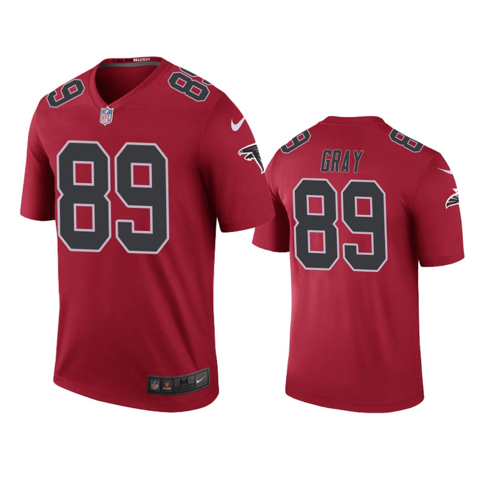 Atlanta Falcons 89 Alex Gray Red Color Rush Legend Jersey Men