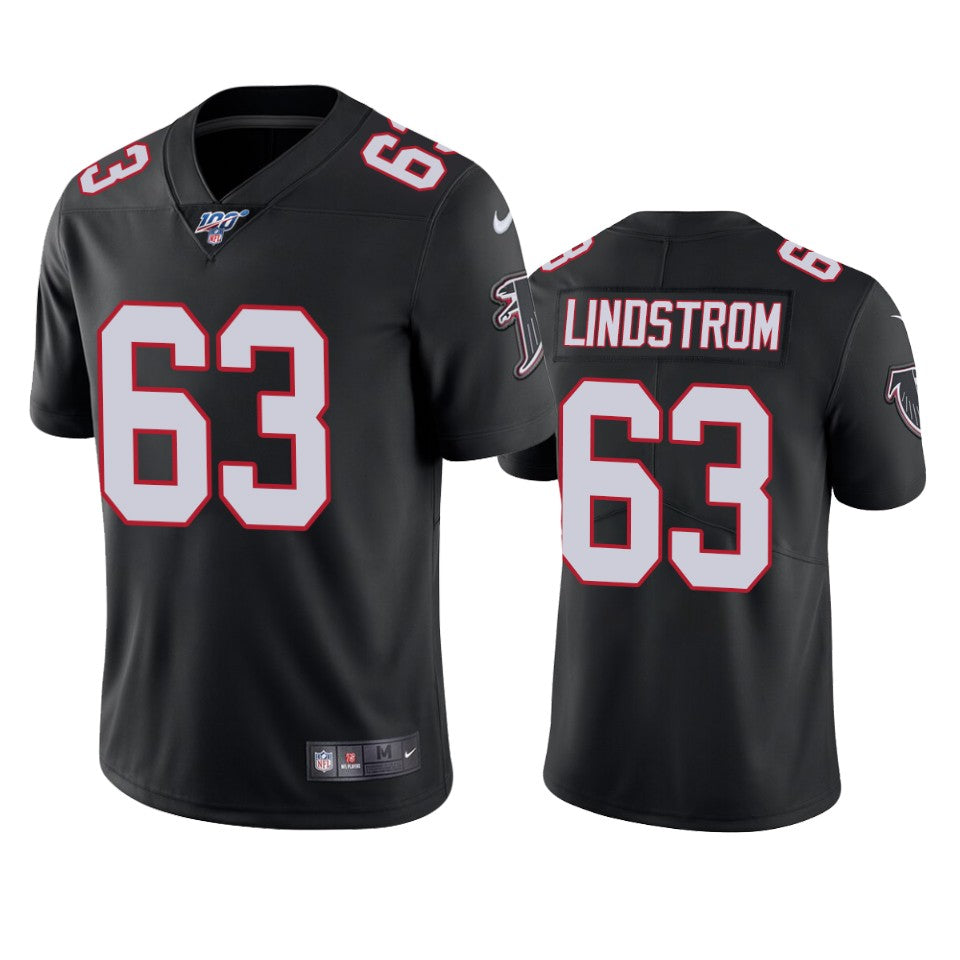 Atlanta Falcons Chris Lindstrom Black 100th Season Vapor Limited Jersey