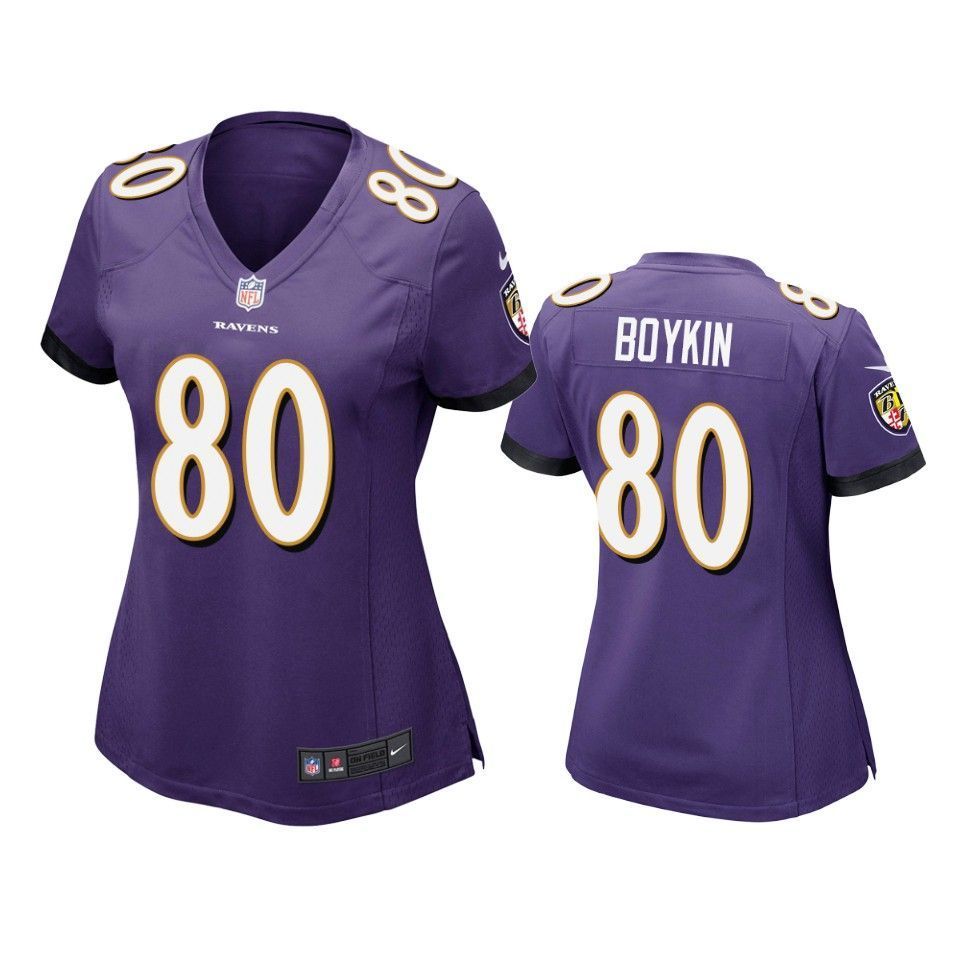 Baltimore Ravens Miles Boykin 2019 Nfl Draft Purple Game Womens Jersey