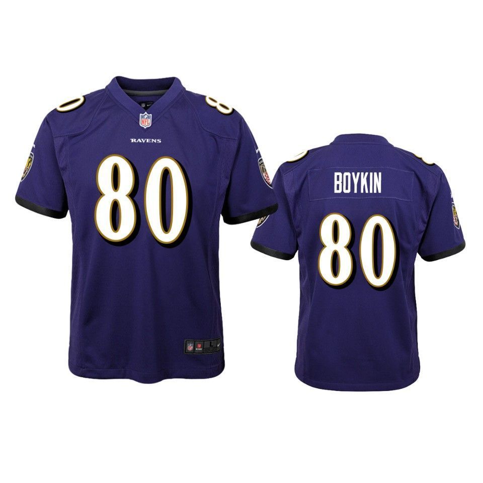 Baltimore Ravens Miles Boykin 2019 Nfl Draft Purple Game Youth Jersey