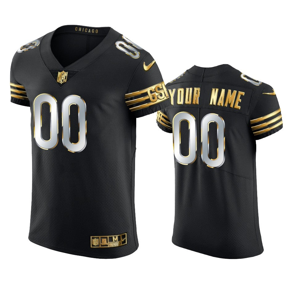 Bears Custom Golden Edition Black Vapor Elite Jersey