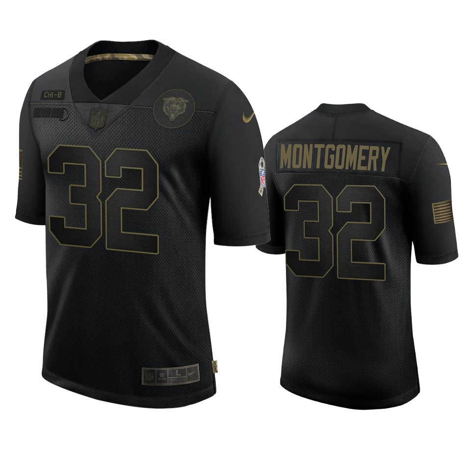 Bears David Montgomery Limited Jersey Black 2020 Salute To Service